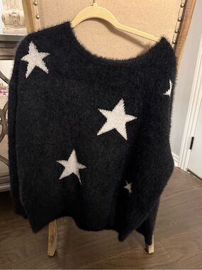 Buddy Love Black Sweater with White Star Motif
